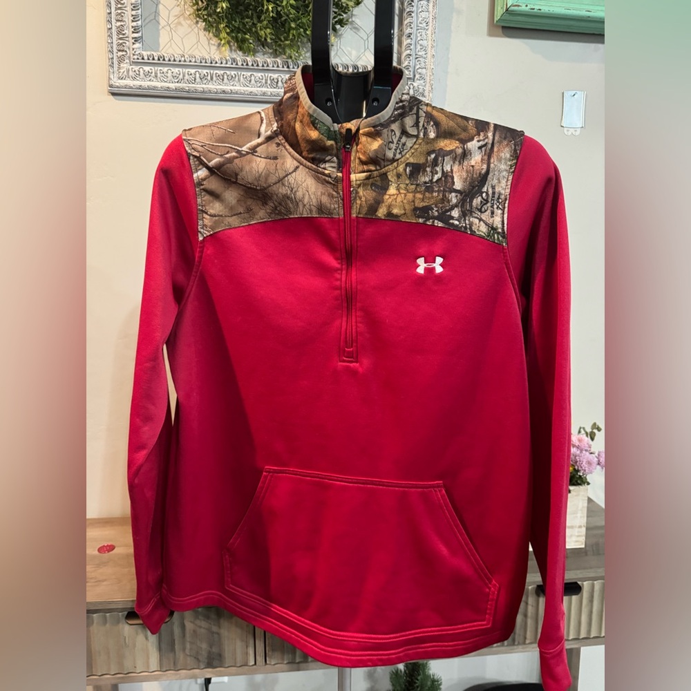 Under Armour Red and Camo Pullover